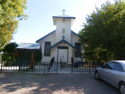 The old church I used as a model for the "old Lutheran Church" in the story "Dearest" was torn down long ago. This is the Catholic Church in Bruneau I grew up attending, although I also went to Sunday School at the Protestant Church up the street, since they had way better music and cookies.